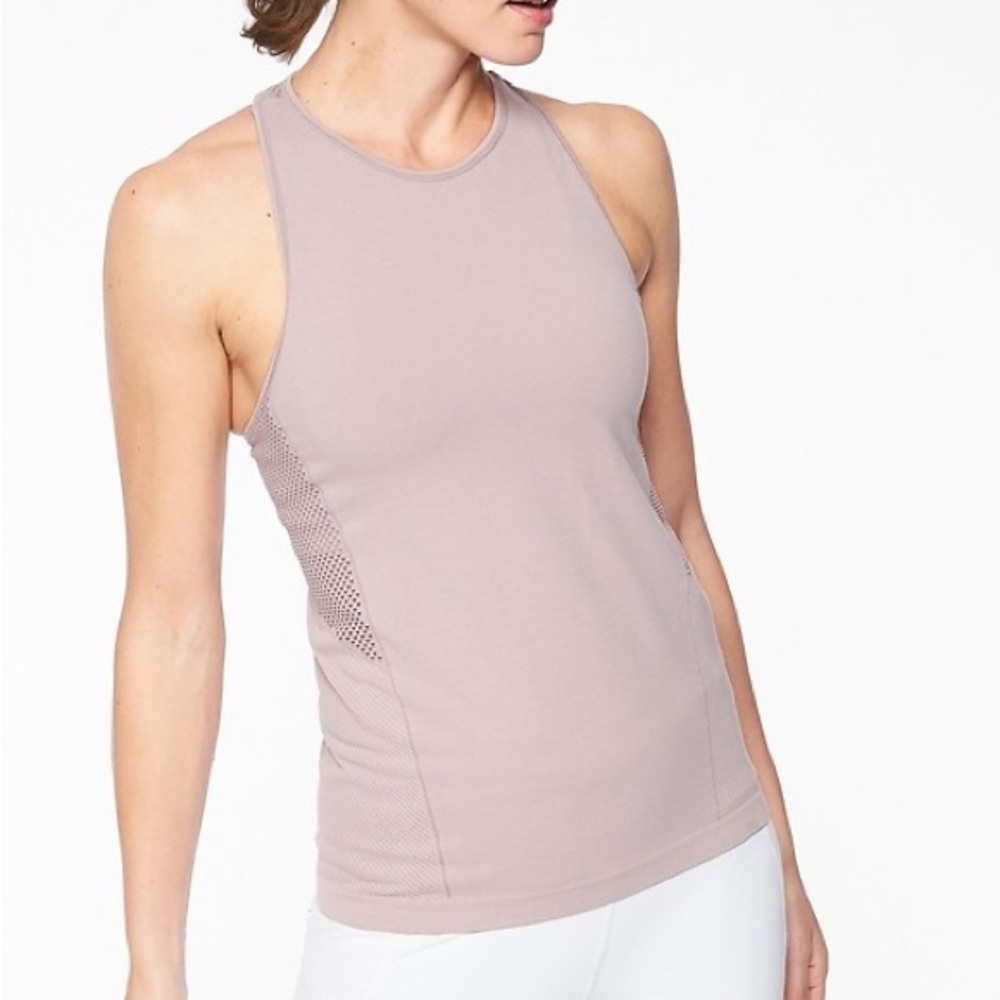 Athleta Caliber Tank Soft Lilac Women Racerback Mesh Perforated Small Top